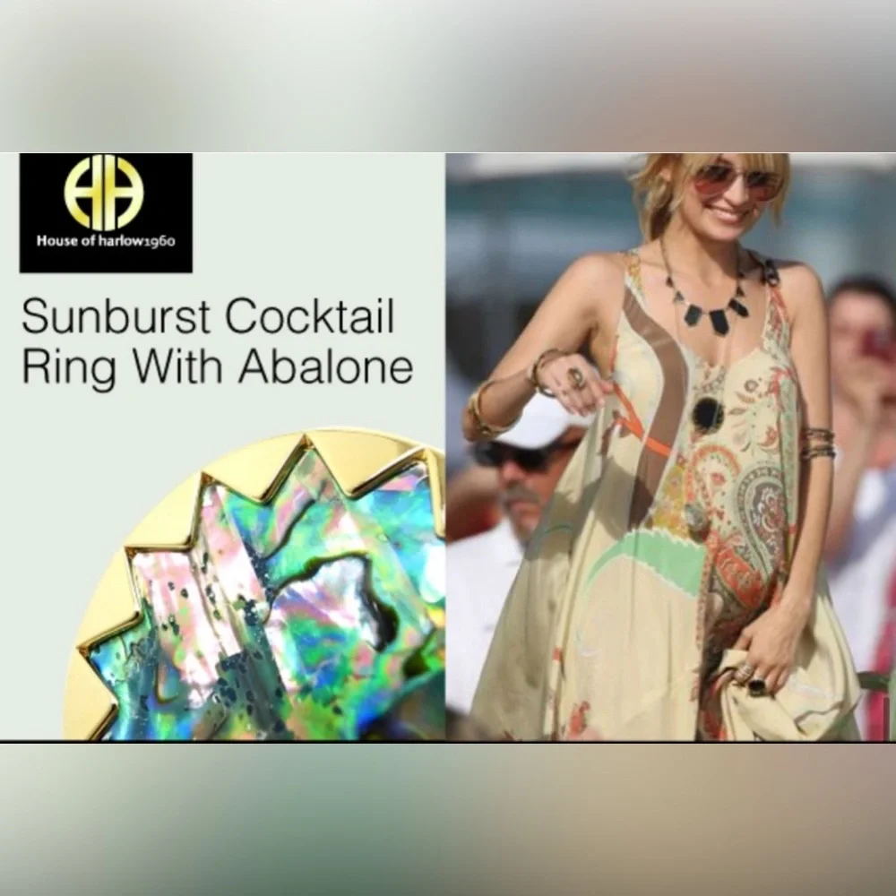 House of Harlow 1960 Boho Starburst Abalone Ring - Picture 12 of 12